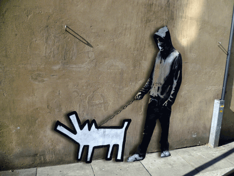 Banksy cachorro animado