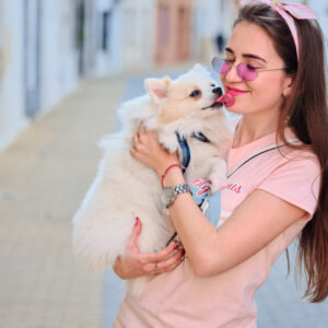 cachorro lambendo