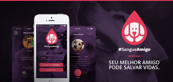 Aplicativo une cães que precisam de doação de sangue e seus possíveis doadores 2 Sangue Amigo. Foto: Divulgação