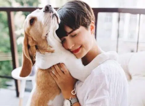 tutora com seu cão