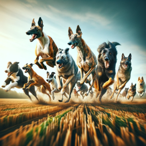 Cachorros correndo - Foto: Imagem gerada por DALL·E