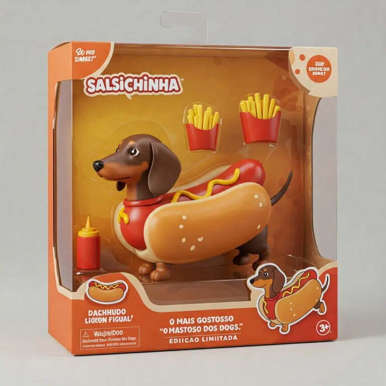 Action figure de um cão da raça Daschshund