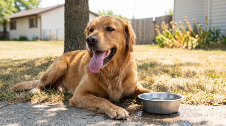 cão com sede