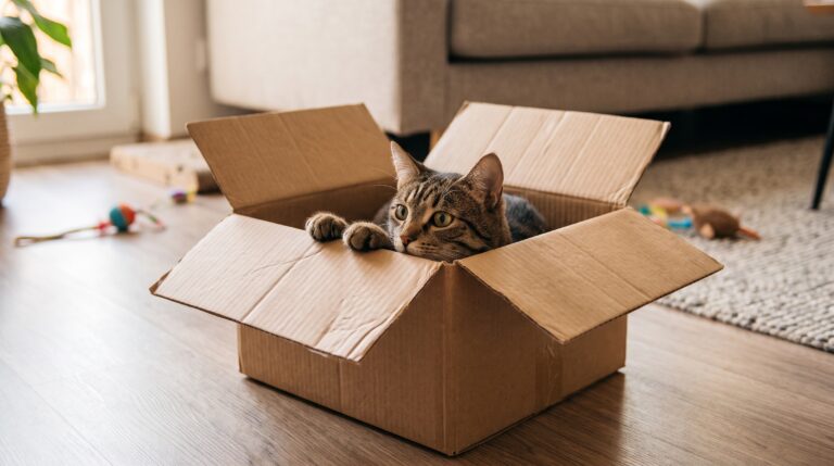 Gato na caixa